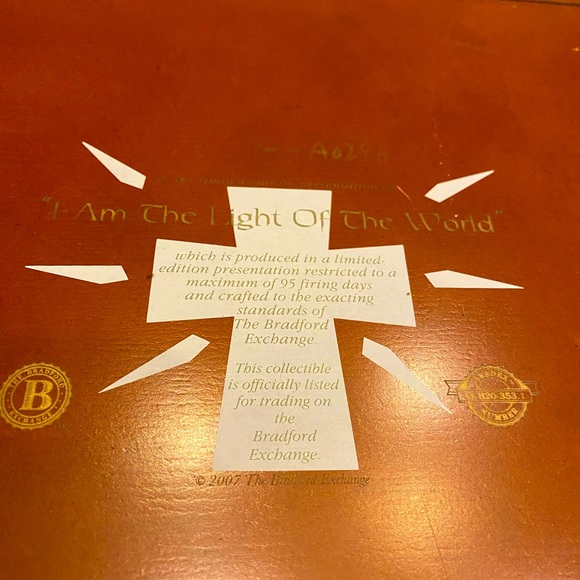 2007 Bradford Exchange Numbered Porcelain “I Am The Light of The World” - Picture 3 of 9